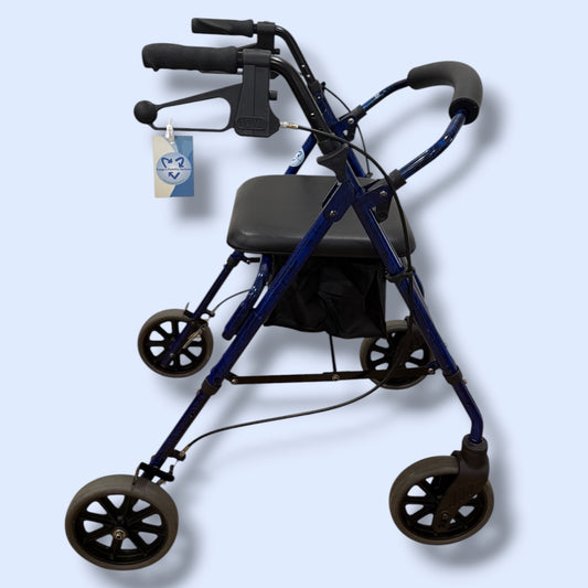 Nova Blue Four Wheeled Walker (Standard Size) - Pre Owned
