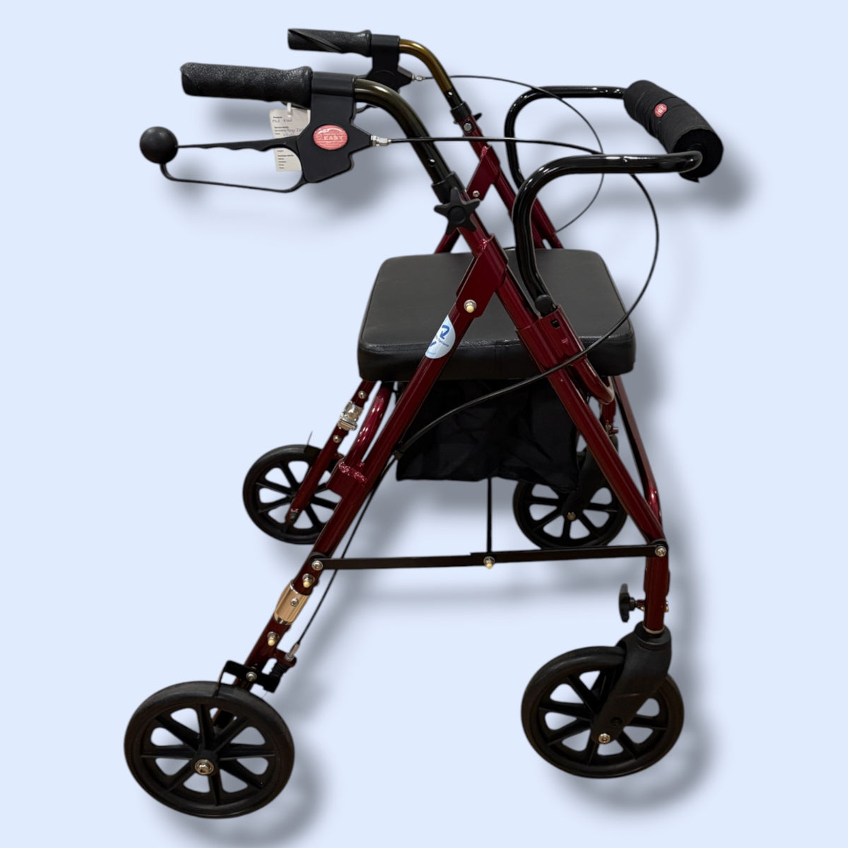 MLE Maroon Four Wheeled Walker (Standard Size) - Pre Owned