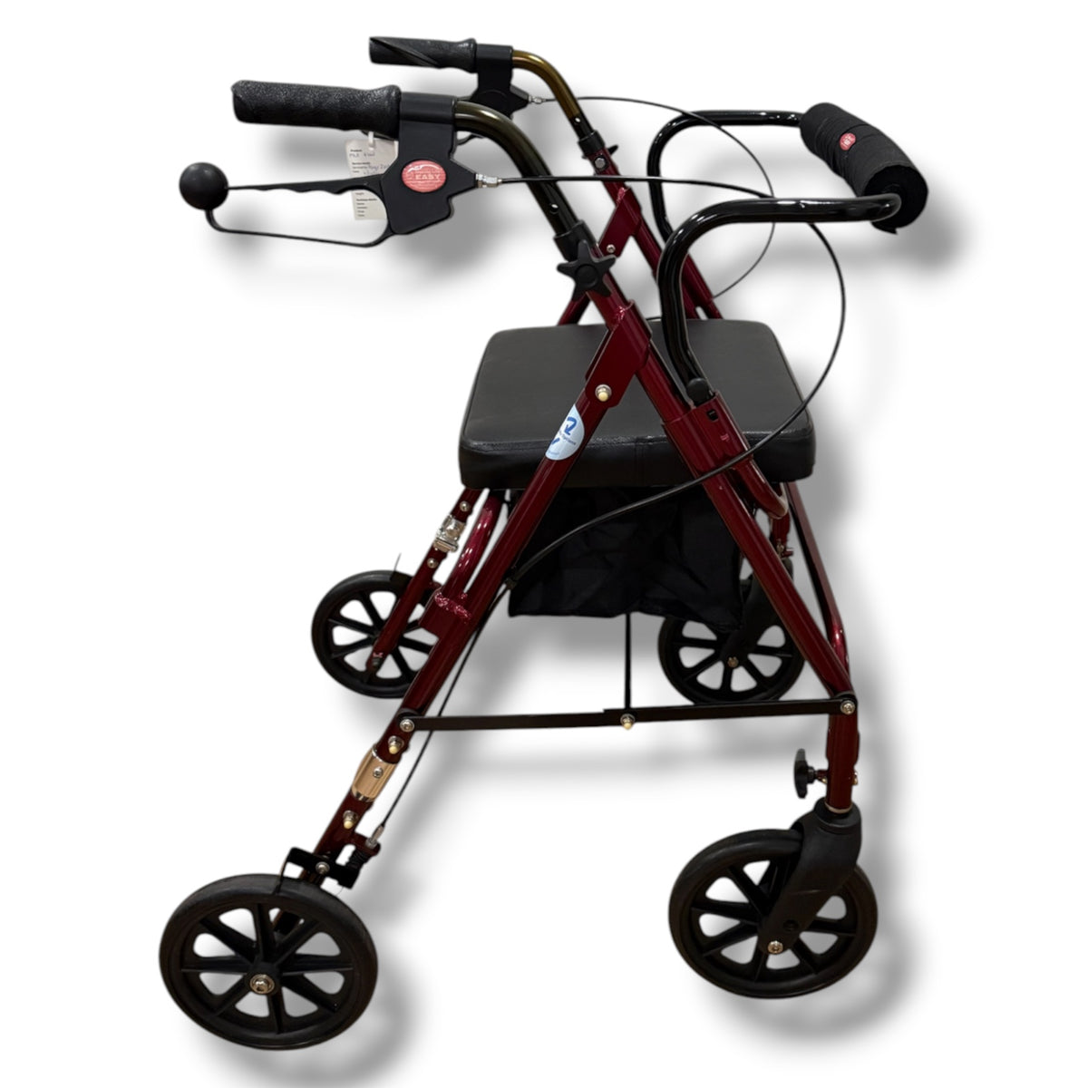 MLE Maroon Four Wheeled Walker (Standard Size) - Pre Owned