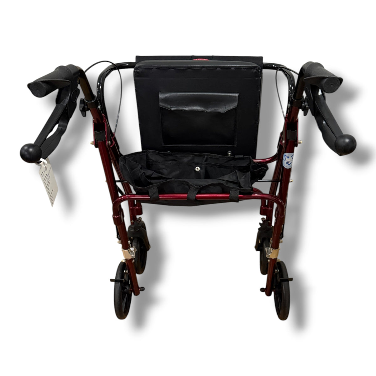 MLE Maroon Four Wheeled Walker (Standard Size) - Pre Owned