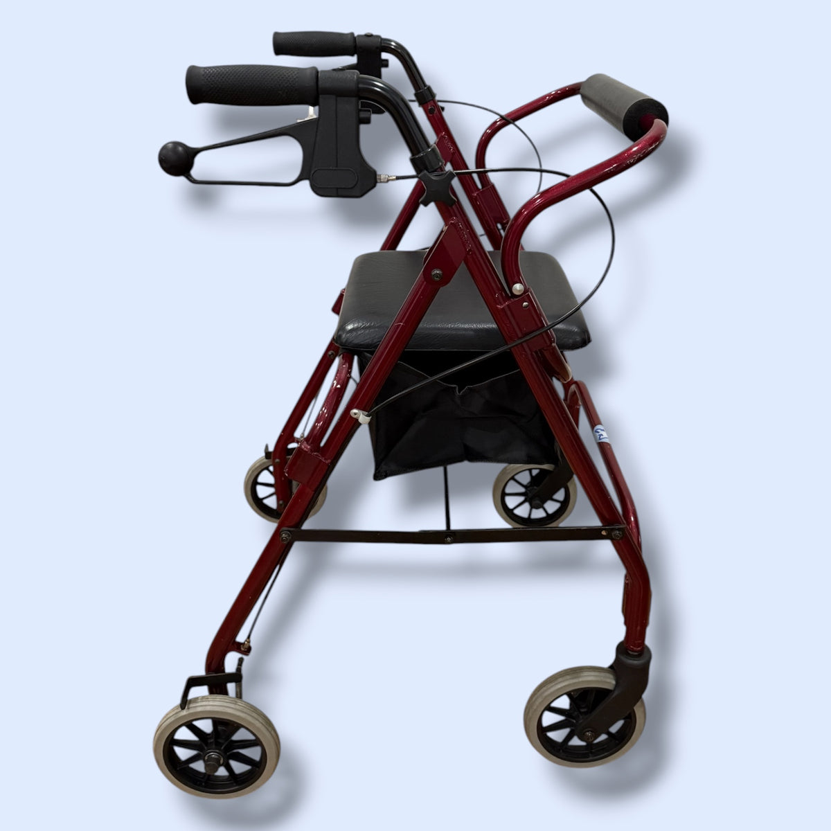 Maroon Four Wheeled Walker (Size Small) - Pre Owned