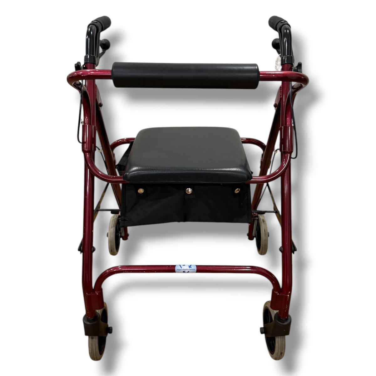 Maroon Four Wheeled Walker (Size Small) - Pre Owned