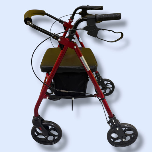 Red Four Wheeled Walker - Pre Owned
