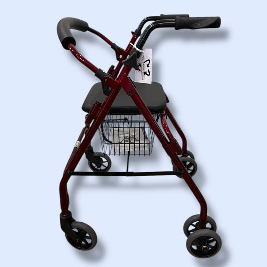 Days Four Wheeled Walker with Compression Brakes (Small-Medium) - Brand New