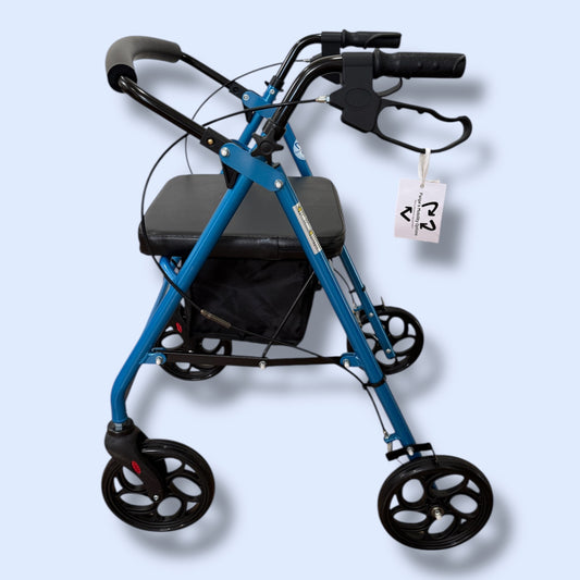Hero Blue Four Wheeled Walker (Standard Size) - As New