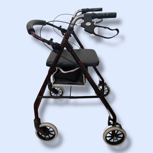 Assorted Red Merits Four Wheeled Walkers (Small-Medium) - Pre Owned