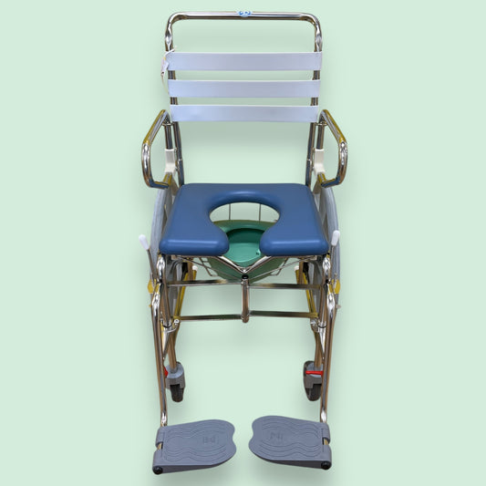 "KCare" Fold-Up Self-Propelled Shower Commode - Pre Owned