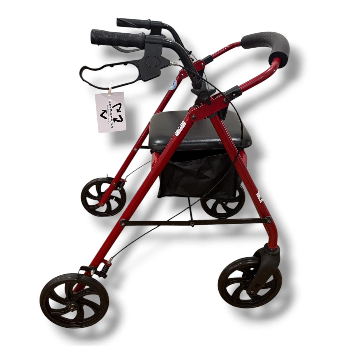 Red Four Wheeled Walker (Small-Medium) - Pre Owned