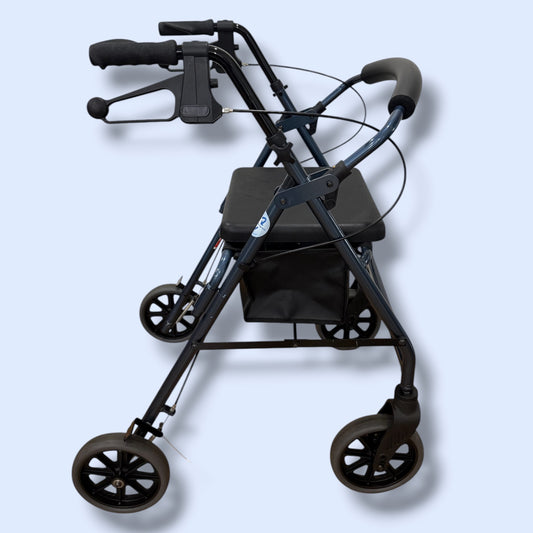 Navy Blue Four Wheeled Walker (Medium-Tall) - Pre Owned