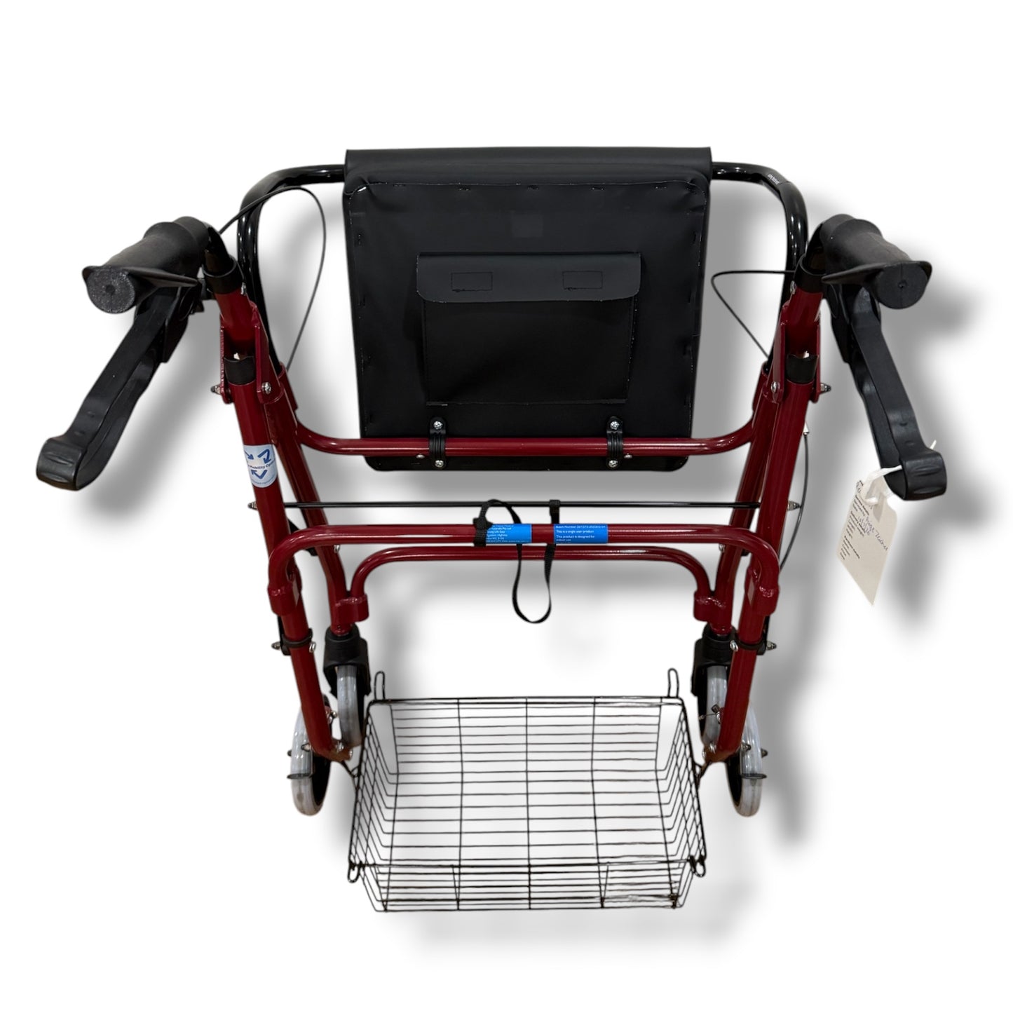 Maroon Four Wheeled Walker (Standard Size) - As New