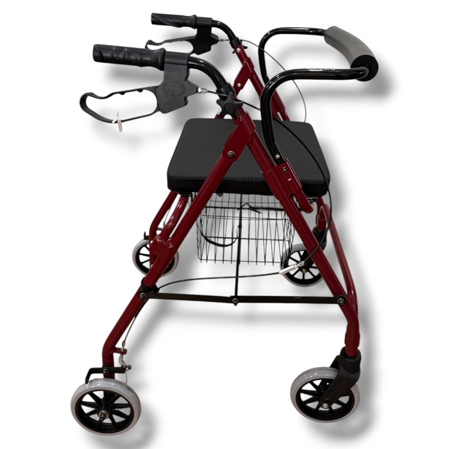 Maroon Four Wheeled Walker (Standard Size) - As New