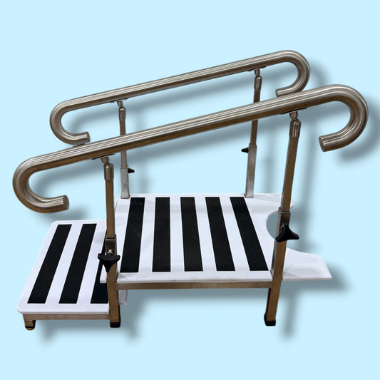 Portable Access Steps with Adjustable Handrails - Pre Owned