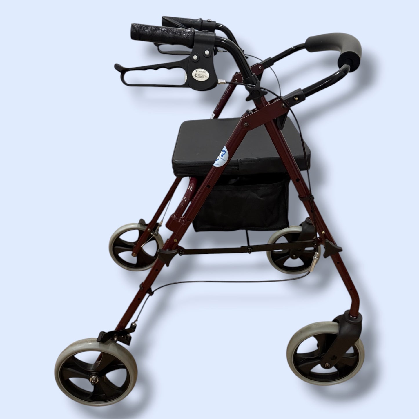 Wagner Maroon Four Wheel Walker (Standard Size) - Pre Owned