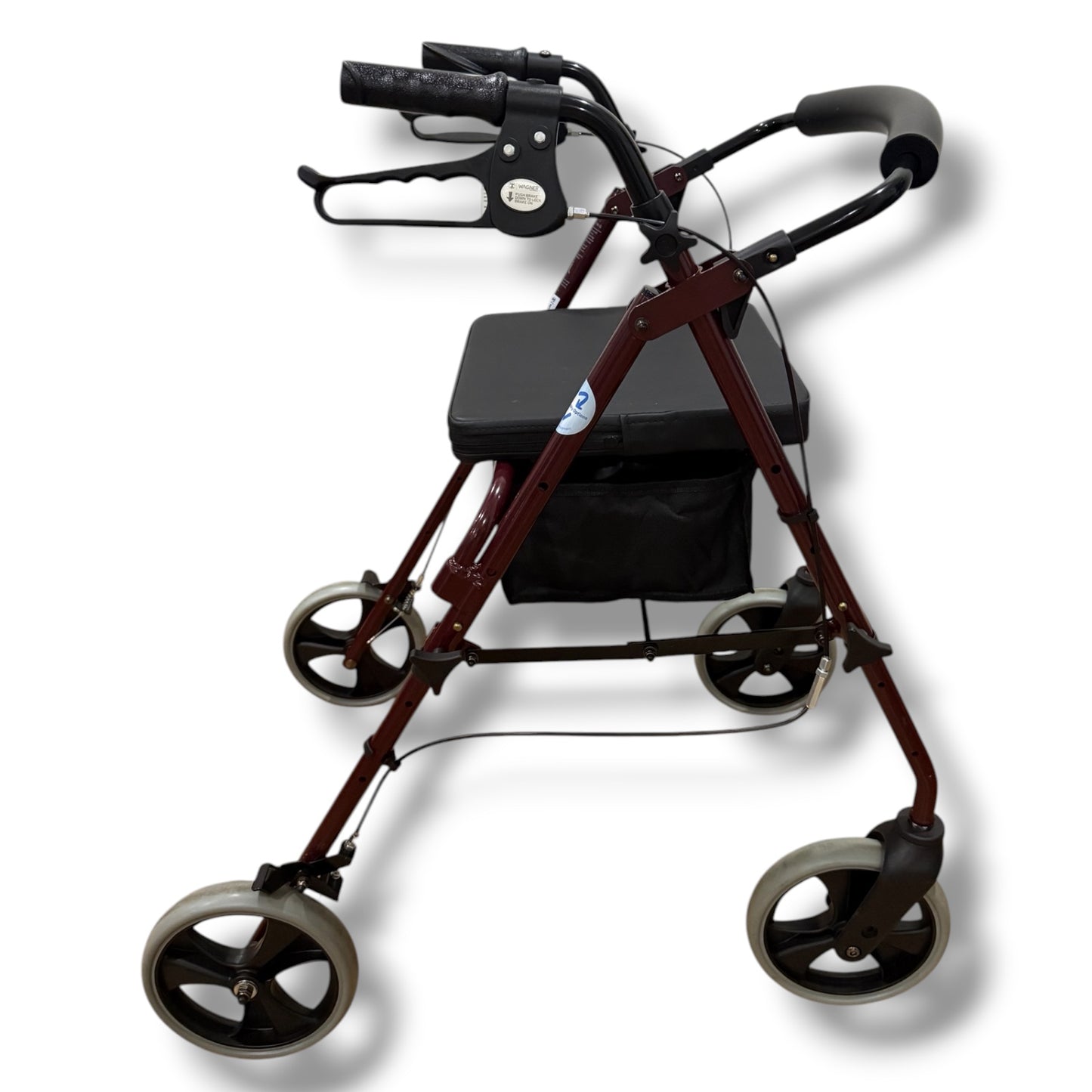 Wagner Maroon Four Wheel Walker (Standard Size) - Pre Owned
